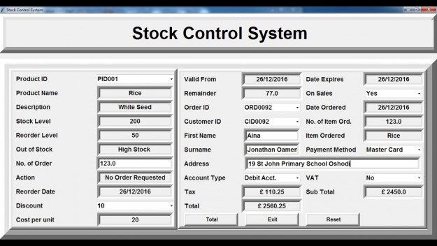 Stock Control System for Businesses and Ware Houses Stock Control System for Businesses and Ware Houses